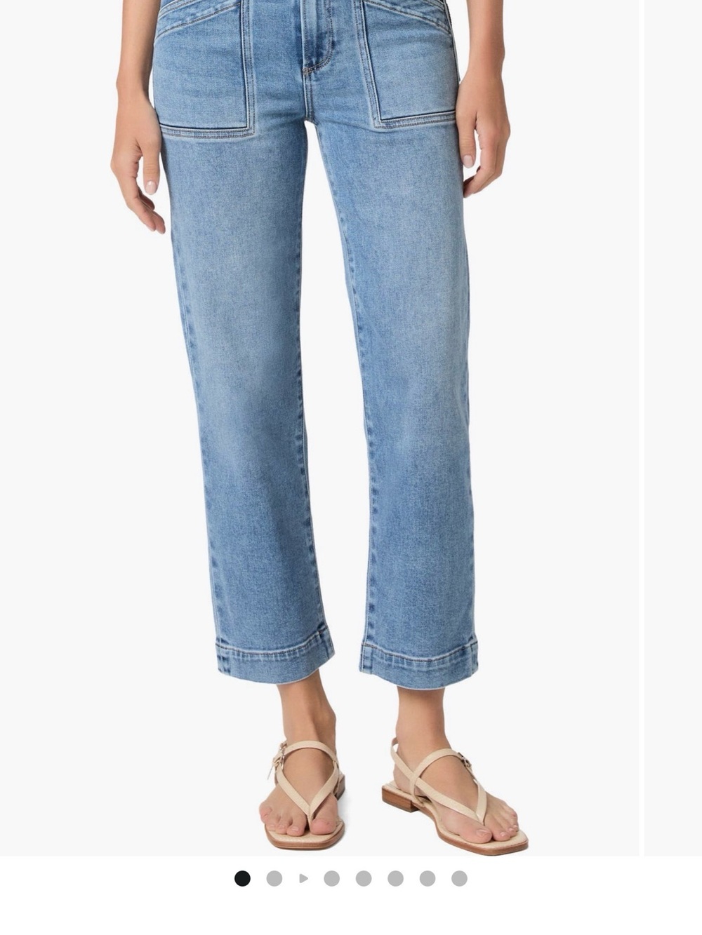 PAIGE Quincy Ankle Straight Leg Utility Jeans Patch Pockets Wash 26